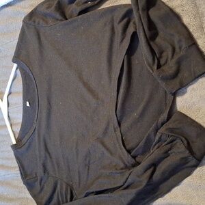 Black work out long sleeve top